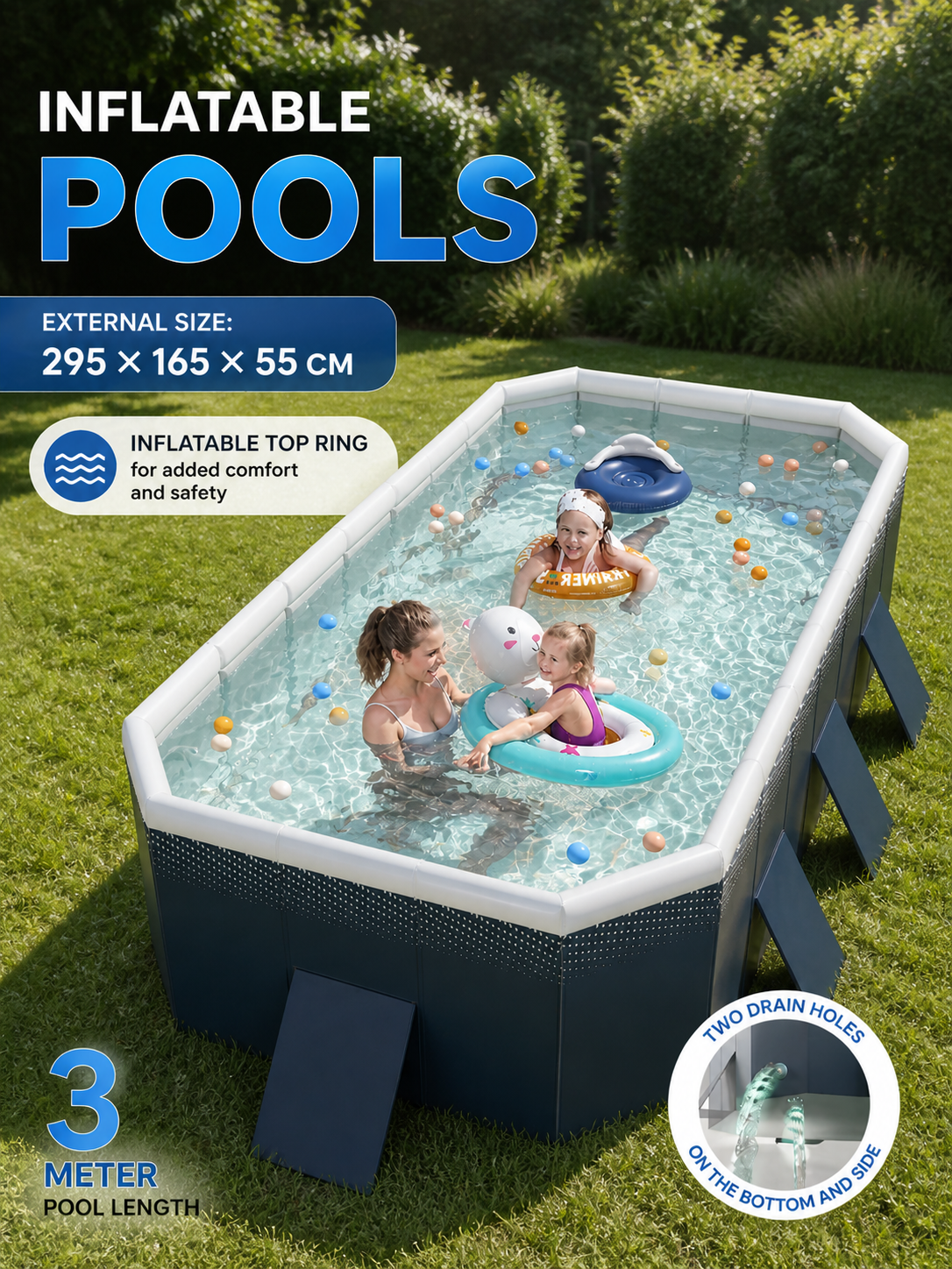 Premium Foldable Family Pool – Non-Inflatable, Portable & Heavy Duty