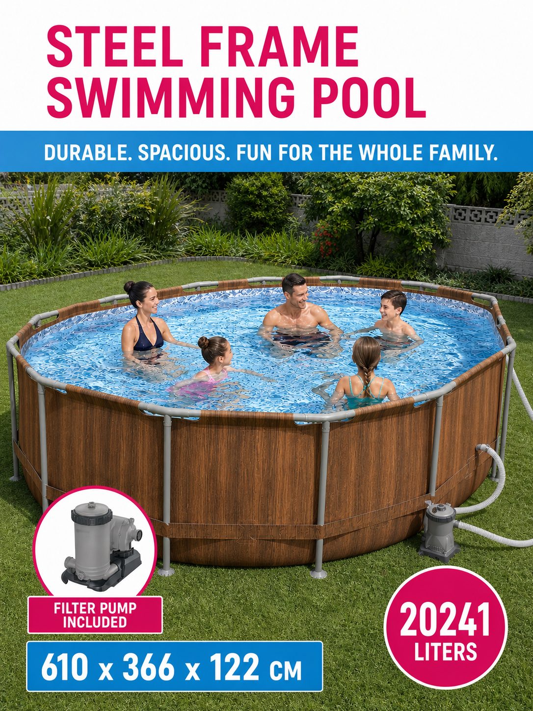 Premium Oval All-Season Frame Pool Set