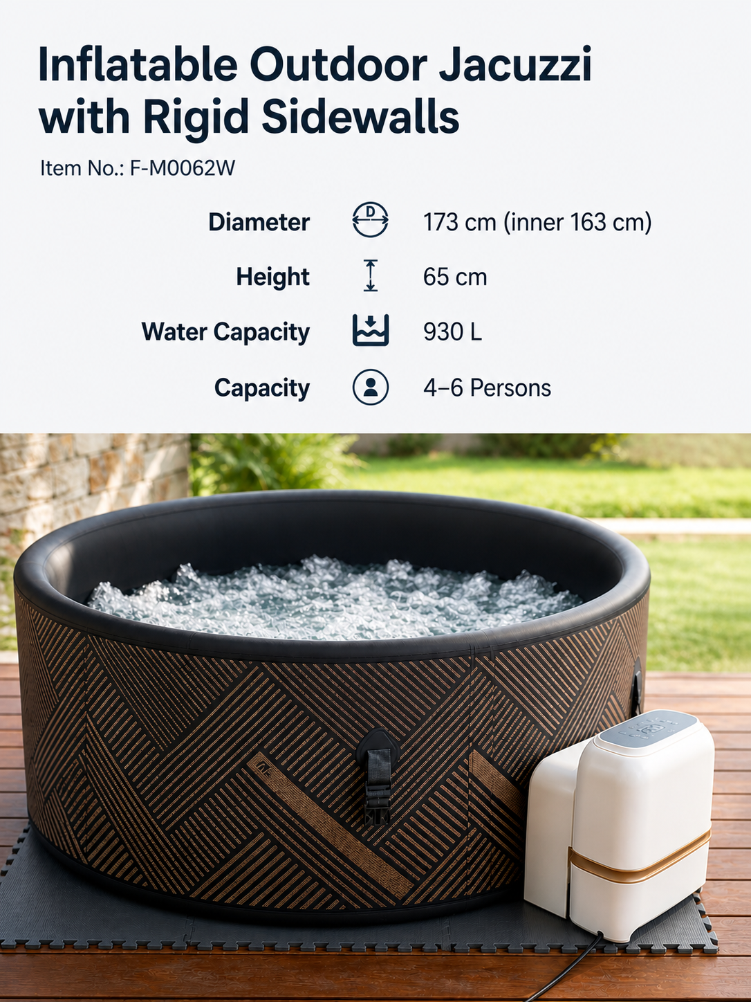 Inflatable Outdoor Jacuzzi with Rigid DWF Sidewalls