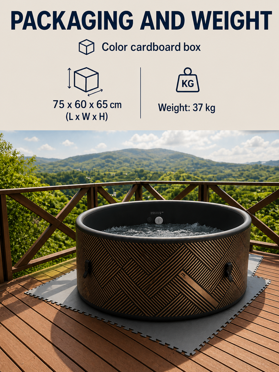 Inflatable Outdoor Jacuzzi with Rigid DWF Sidewalls