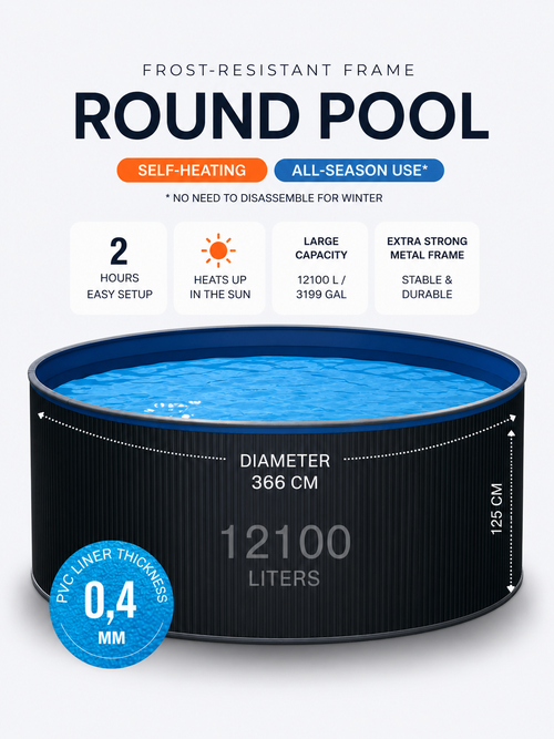 All-Season Premium Steel Wall Pool Set – Frost-Resistant & Self-Heating