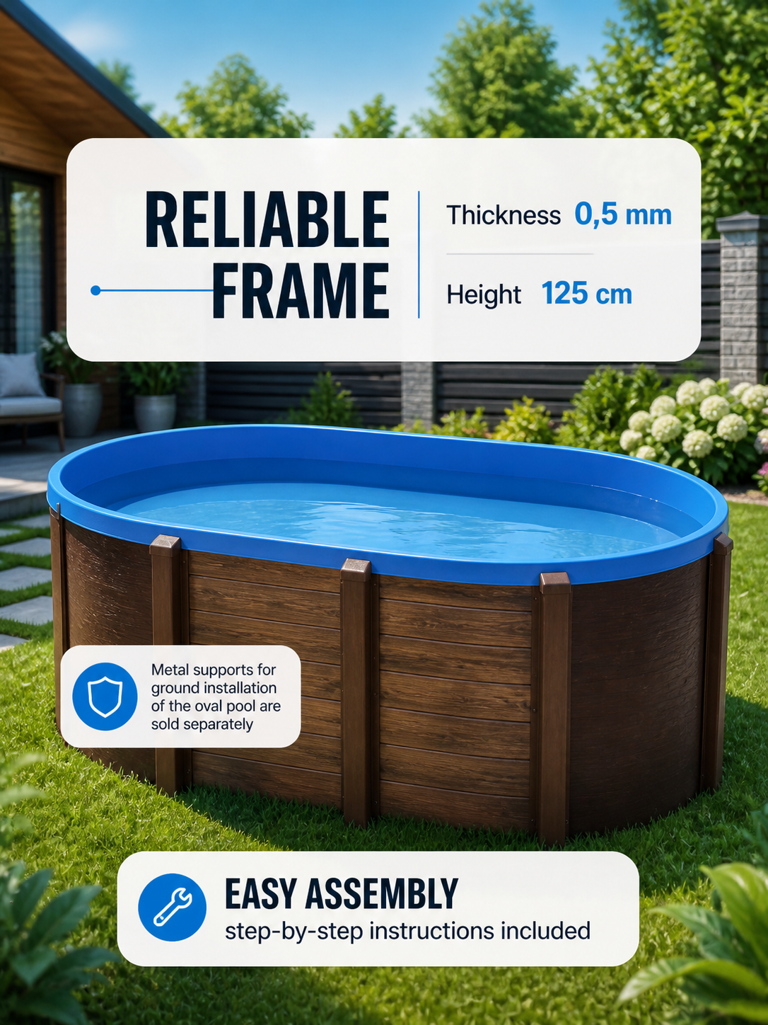 Premium Oval All-Season Steel Wall Pool Set – Frost-Resistant to -50°C
