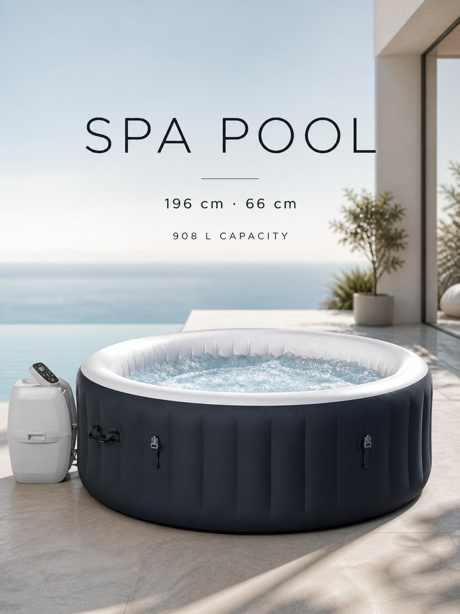 Premium Inflatable Round SPA Pool – Dark Green