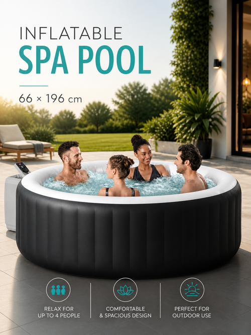Premium Inflatable Round SPA Pool – Dark Green
