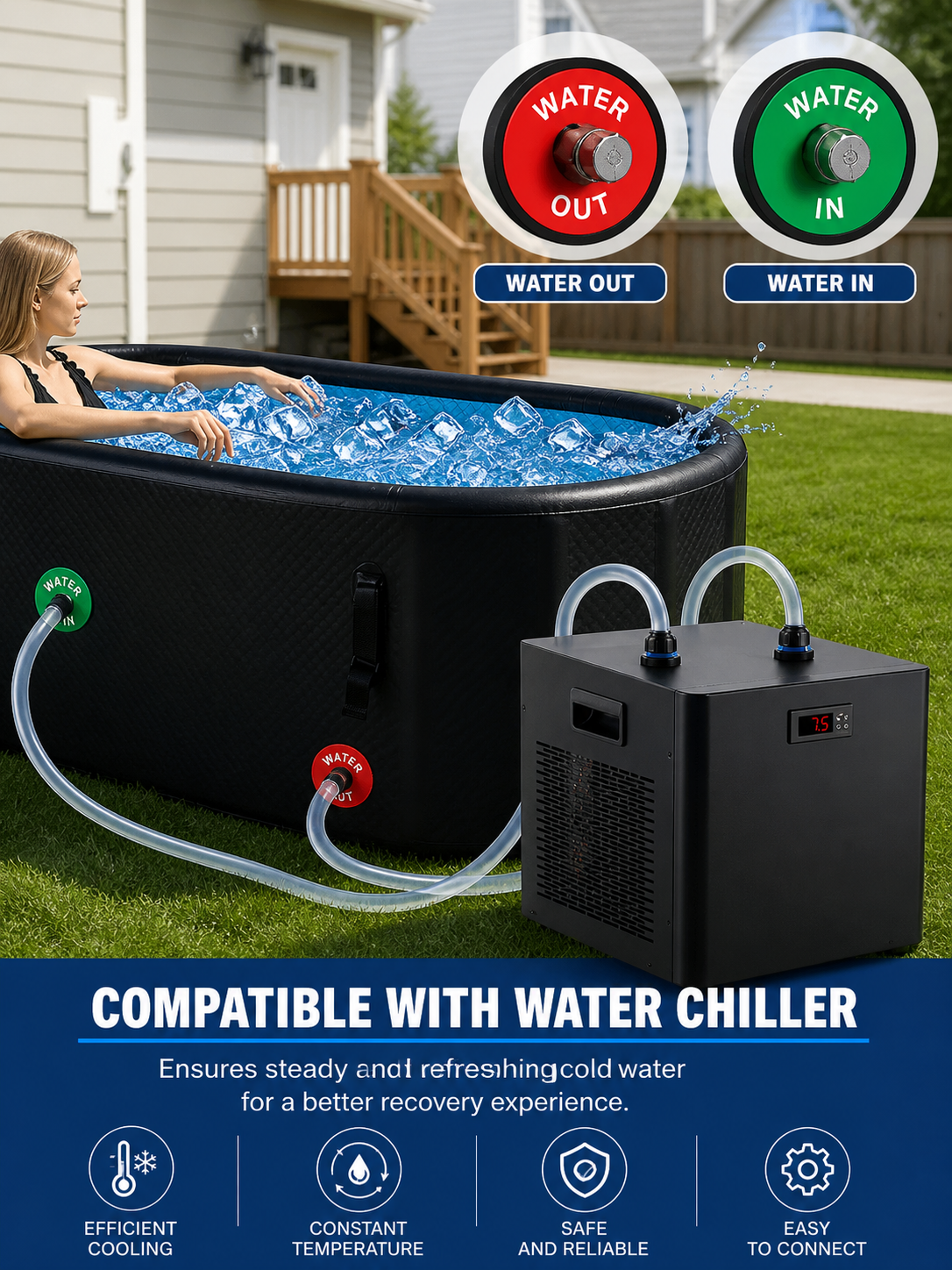 Professional XXL Inflatable Ice Bath – 600L Capacity