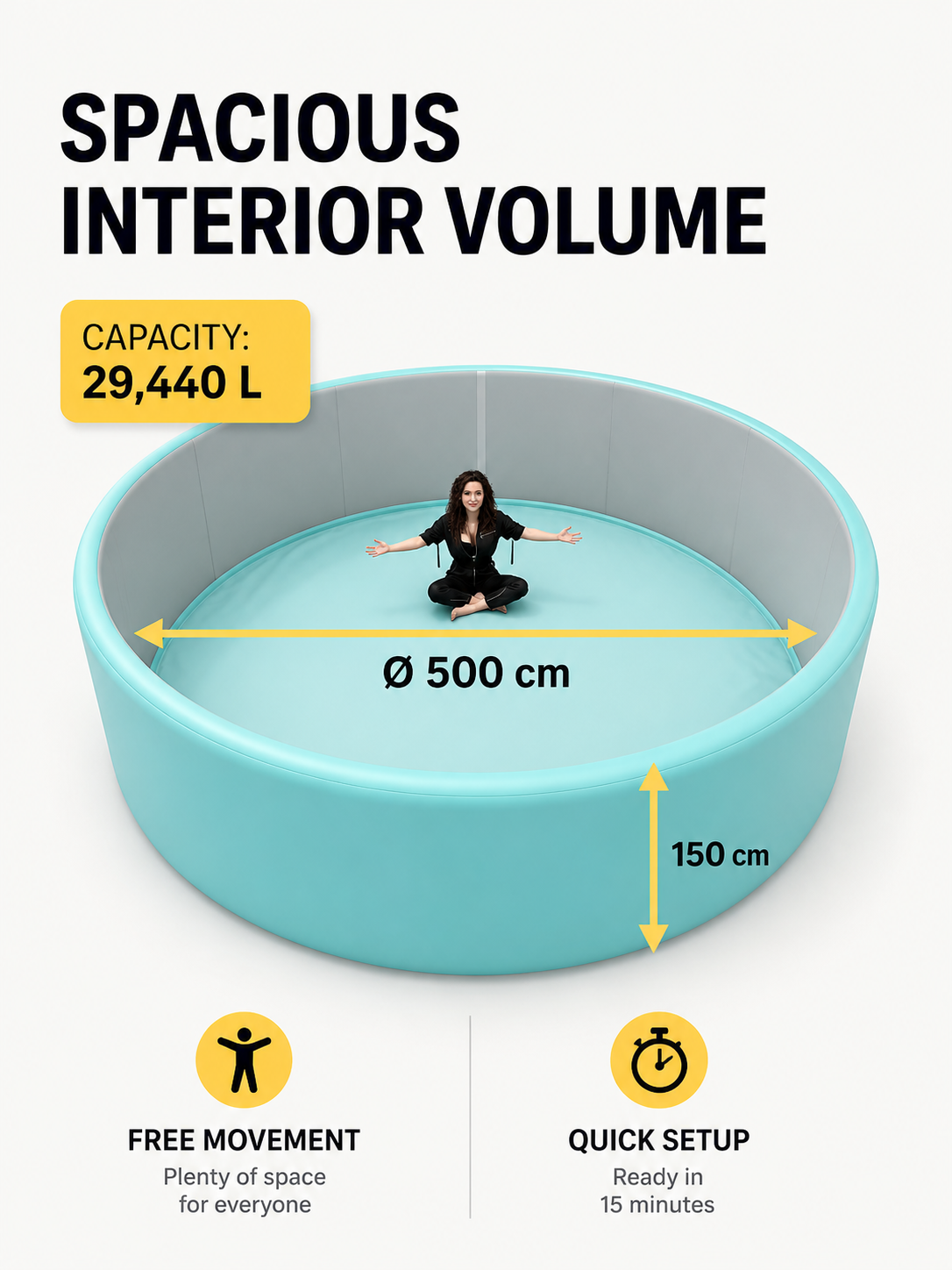 Ultra-Durable XXL Inflatable Airdeck Pool – 5.0m Diameter