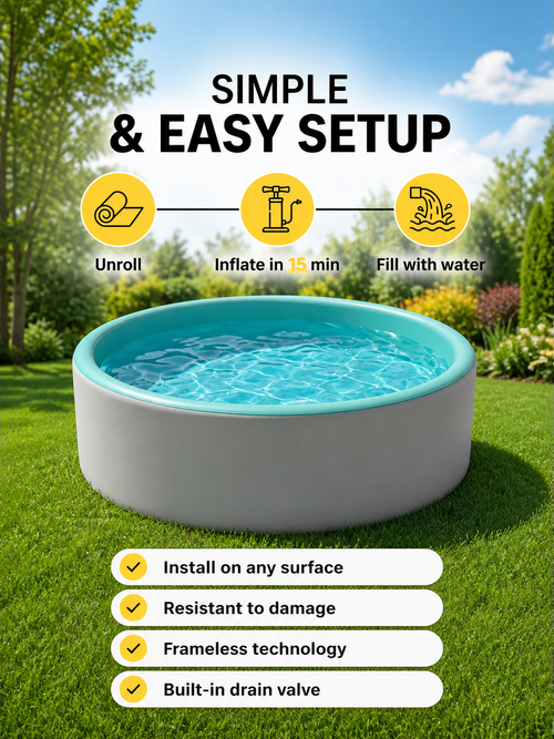 Ultra-Durable XXL Inflatable Airdeck Pool – 5.0m Diameter