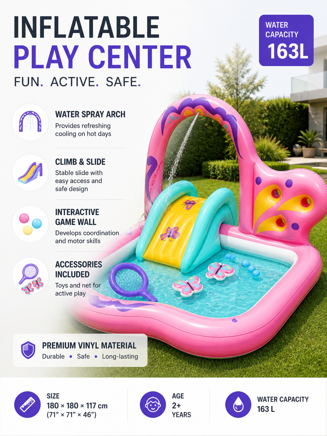Butterfly Inflatable Kids' Water Play Center