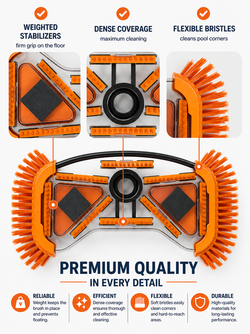 Premium Transparent Vacuum Pool Brush