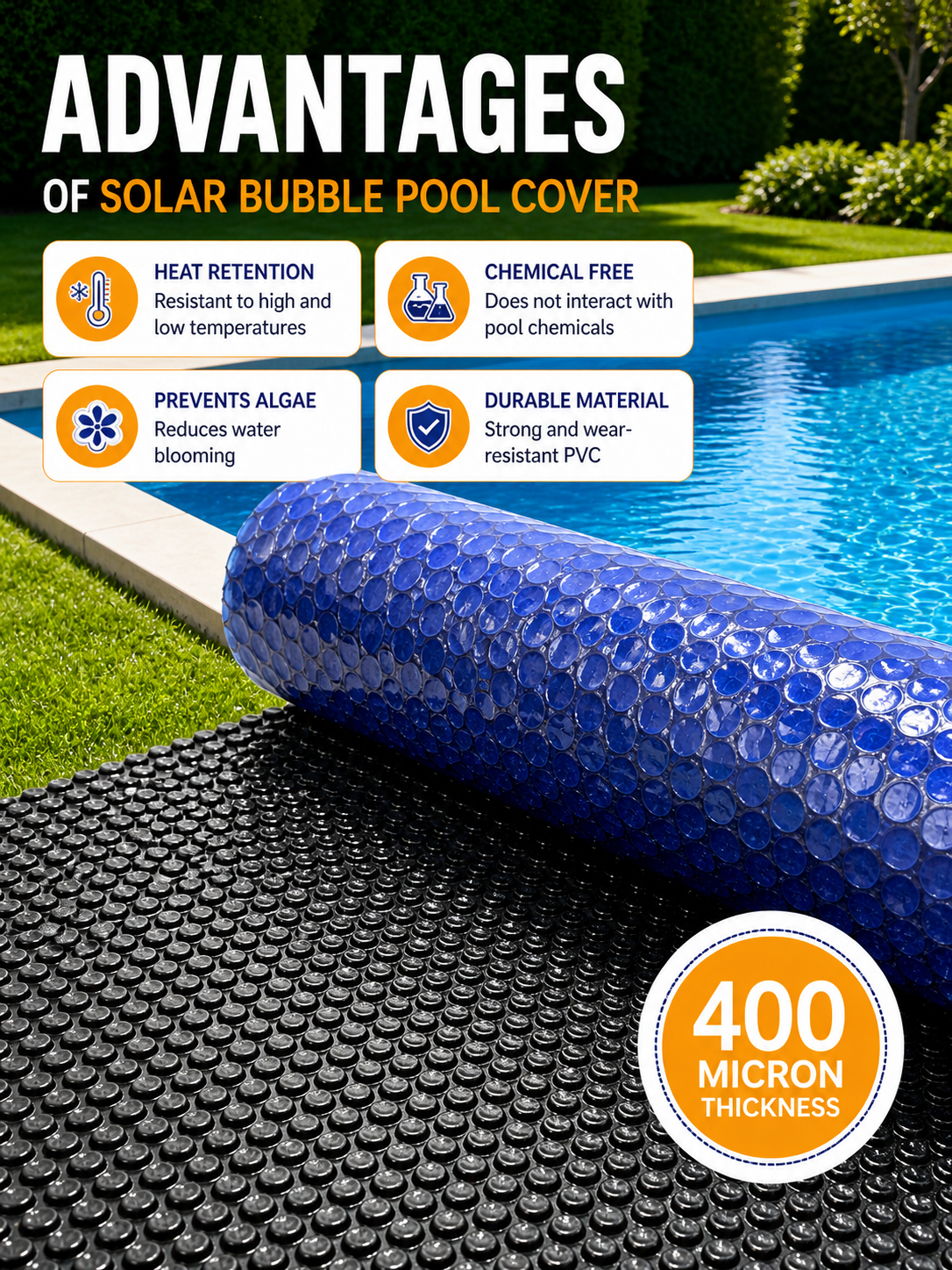 Solar Bubble Pool Cover (4m x 3m)