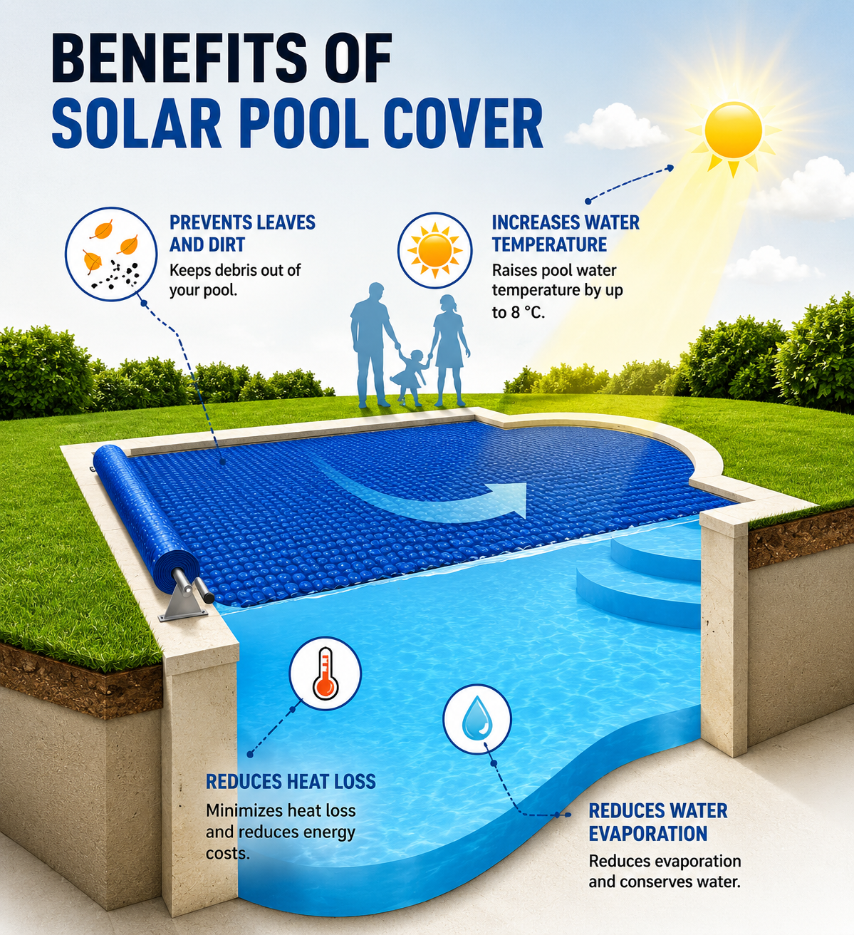Solar Bubble Pool Cover (4m x 3m)