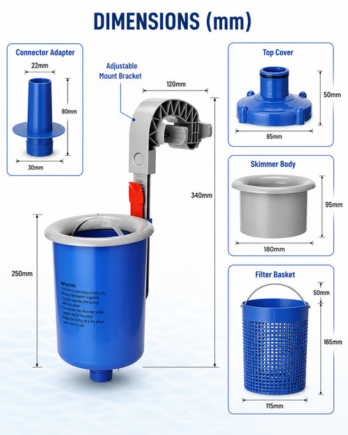 Universal Hanging Surface Skimmer for Frame & Inflatable Pools