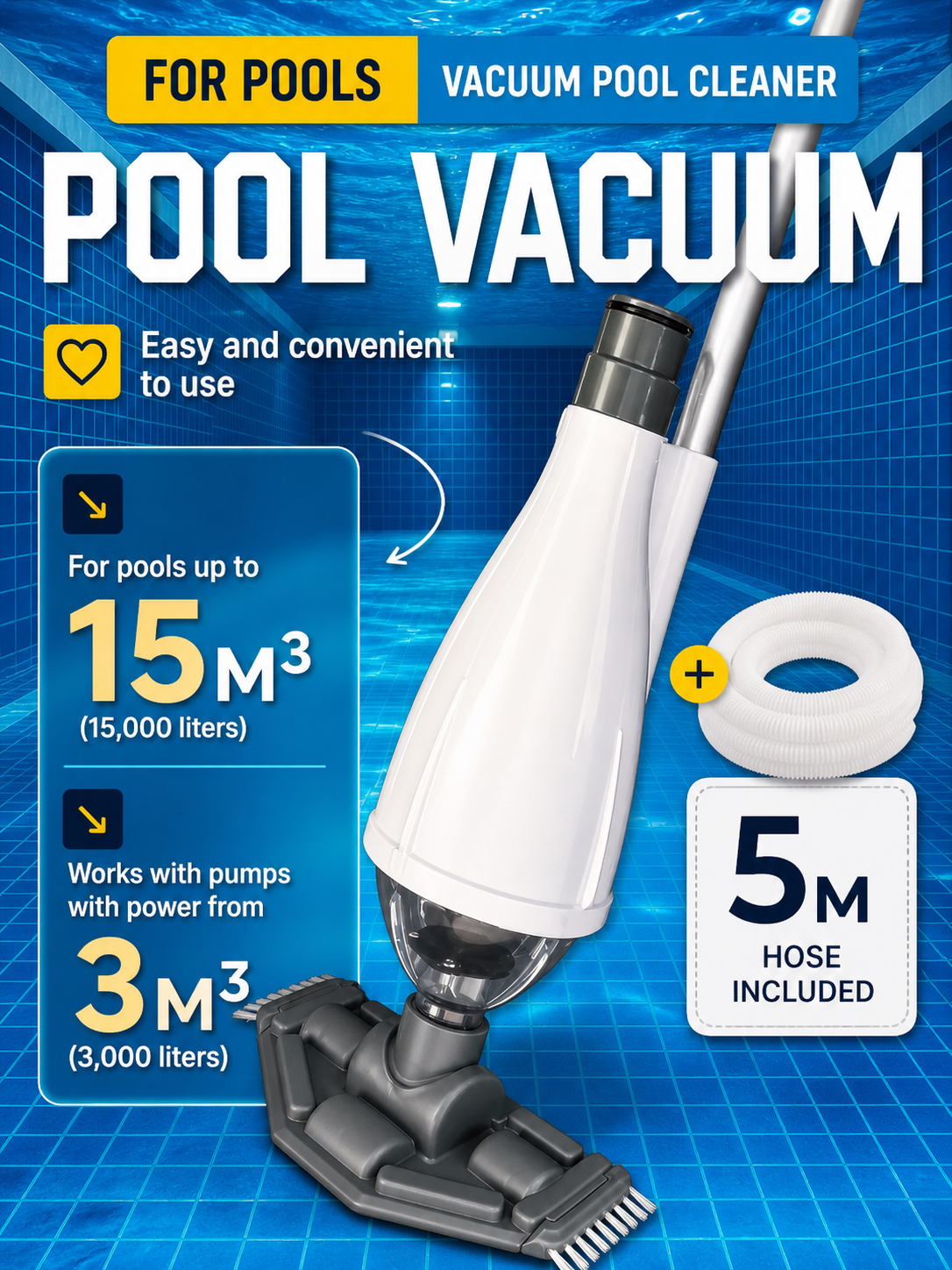 Pro-Series Manual Vacuum Pool Cleaner Set