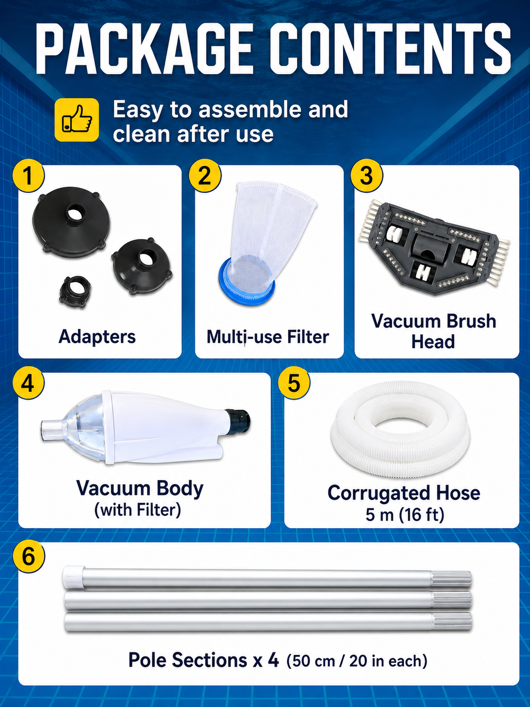 Pro-Series Manual Vacuum Pool Cleaner Set