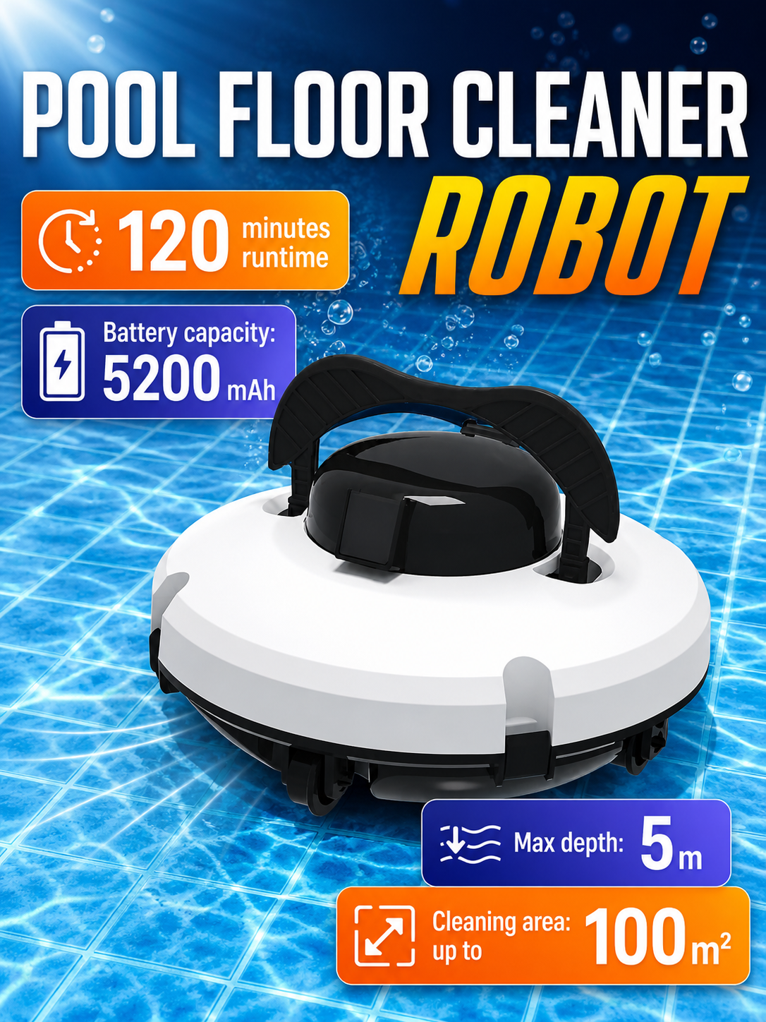 Elite Cordless Robotic Pool Floor Cleaner
