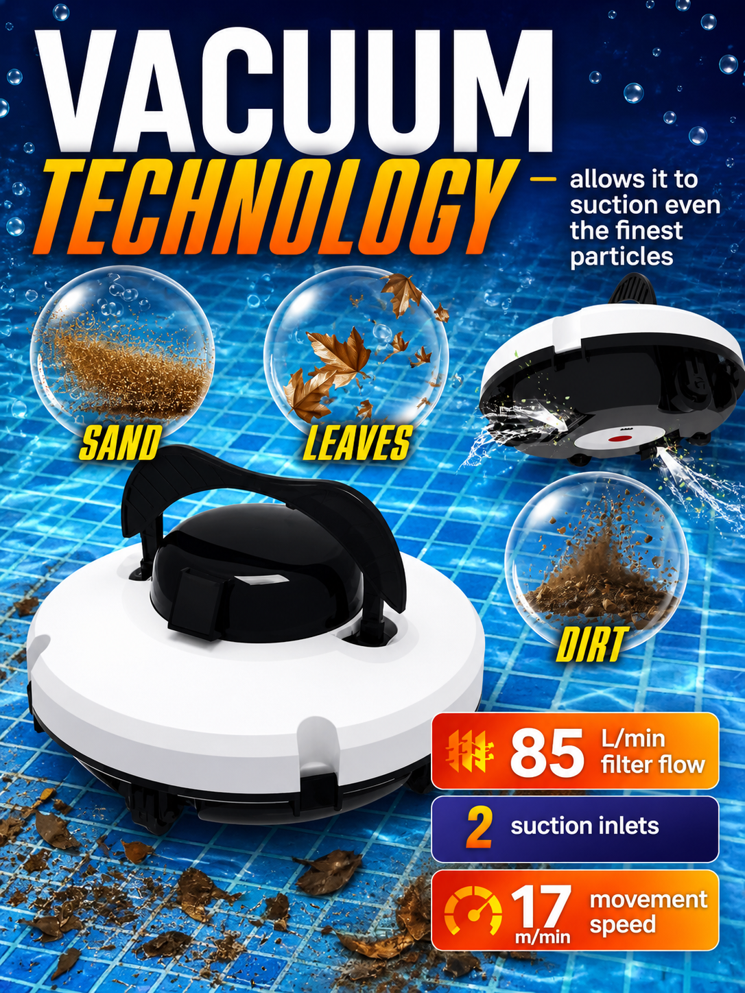 Elite Cordless Robotic Pool Floor Cleaner