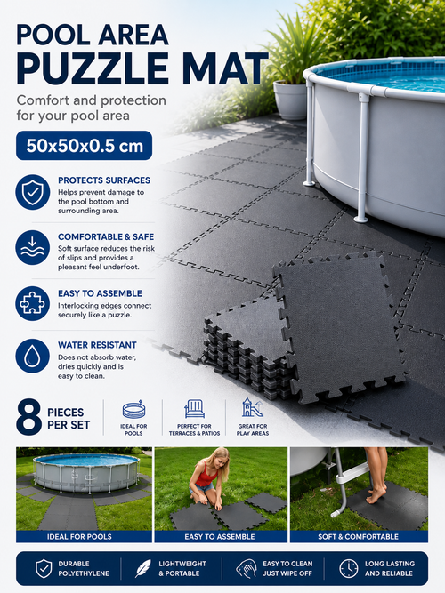 Intex Interlocking Pool Area Puzzle Mat (8-Piece Set)