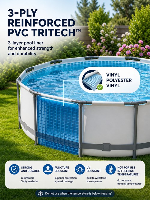 305cm Round Frame Family Pool in Gray (4678L)