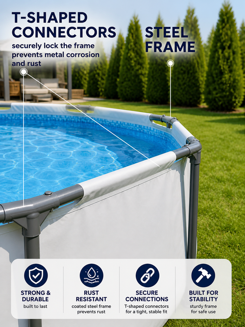 305cm Round Frame Family Pool in Gray (4678L)
